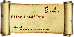 Eiler Letícia névjegykártya